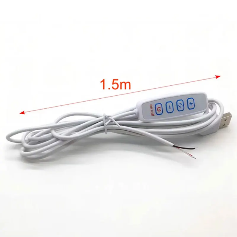 5V USB Dual Color Dimmer Controller Switch Wire Tricolor On Off Control Dimming Wire 1.5M For LED Strip Lamp Bulb Light