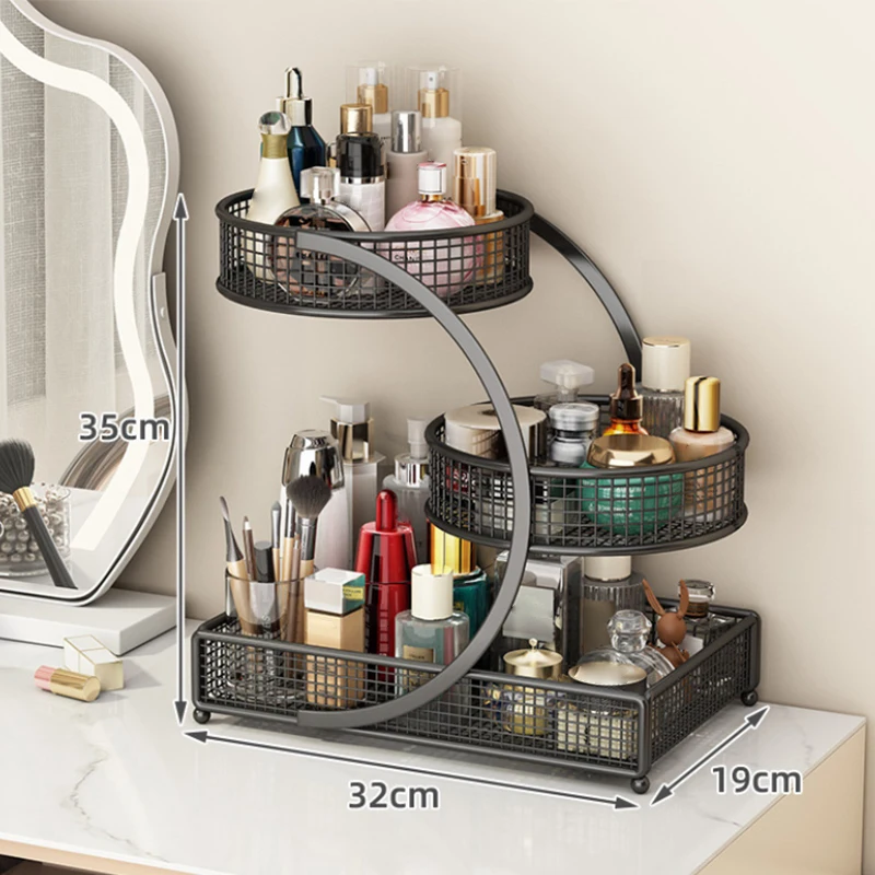 رف متعدد الطبقات لمستحضرات التجميل، منظم سطح المكتب، أداة المطبخ والخضروات والفواكه، رف تخزين سطح المكتب #4