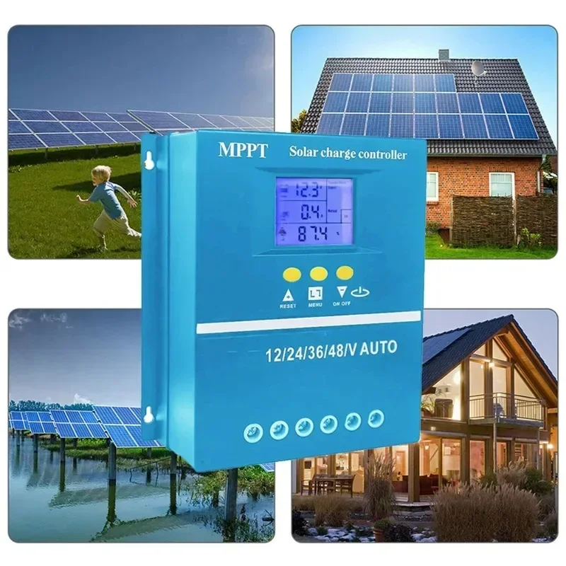 Solar Controller 12/24/36/48V Automatic Identification Intelligent Photovoltaic System Solar Charging Controller with Backlight