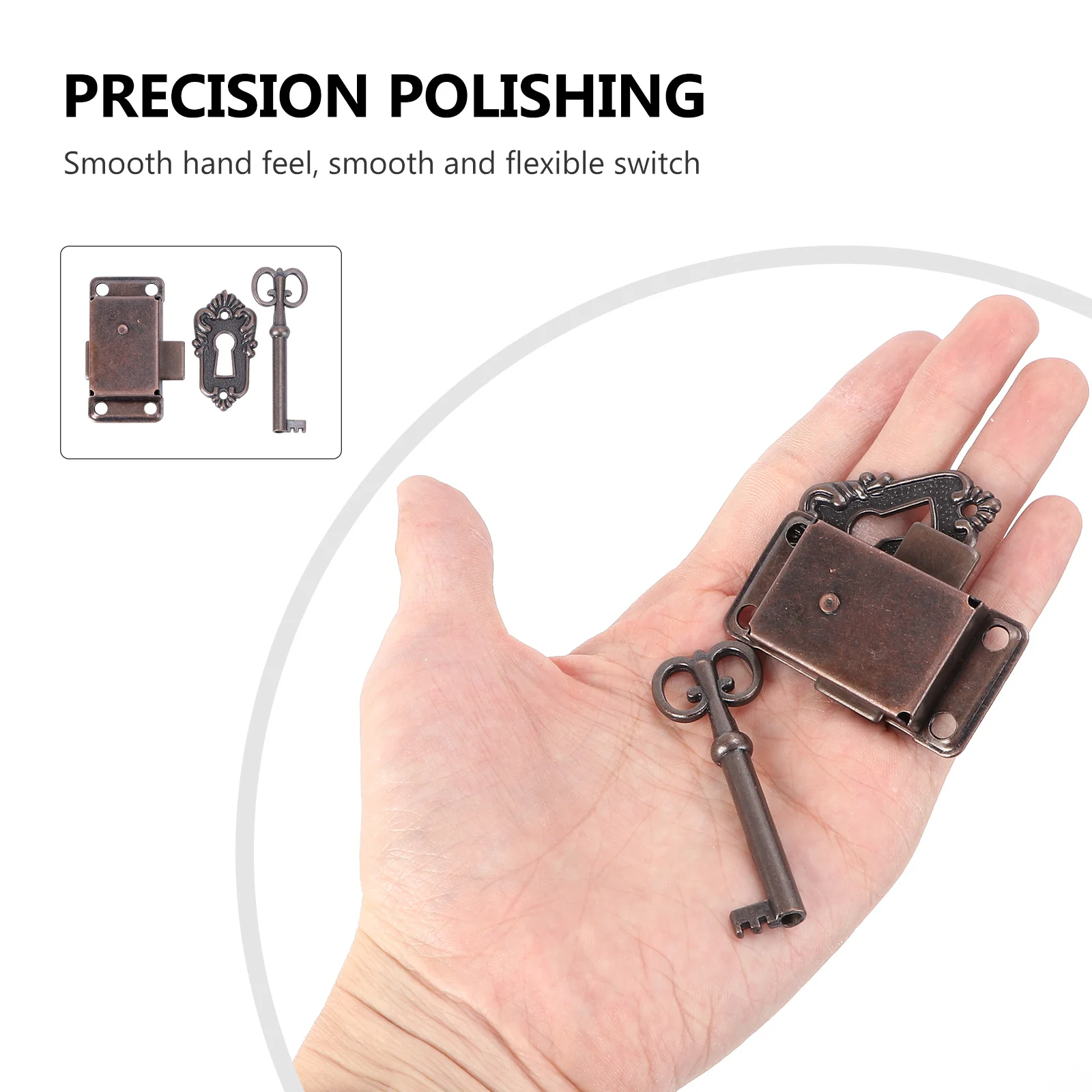 

2Pcs Durable Iron Jewelry Box Latches Wooden Gift Locks Hook Locks Exquisite Pattern Easy Installation