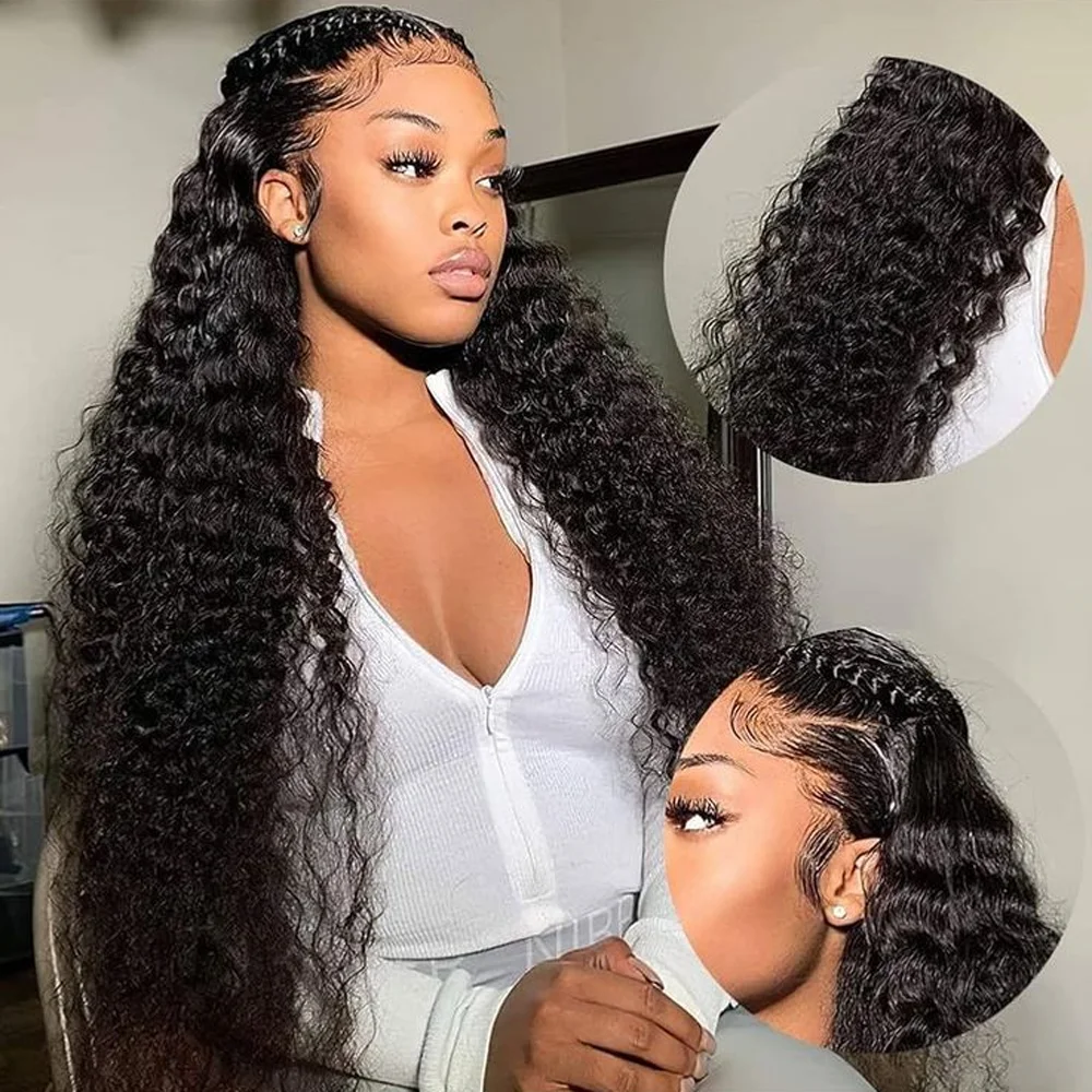 

Свободная часть 30 дюймов Длинные натуральные черные странные вьющиеся человеческие волосы 13x6 HD Парики фронта шнурка Бразильские предварительно выщипанные с детскими волосами Бесклеевые