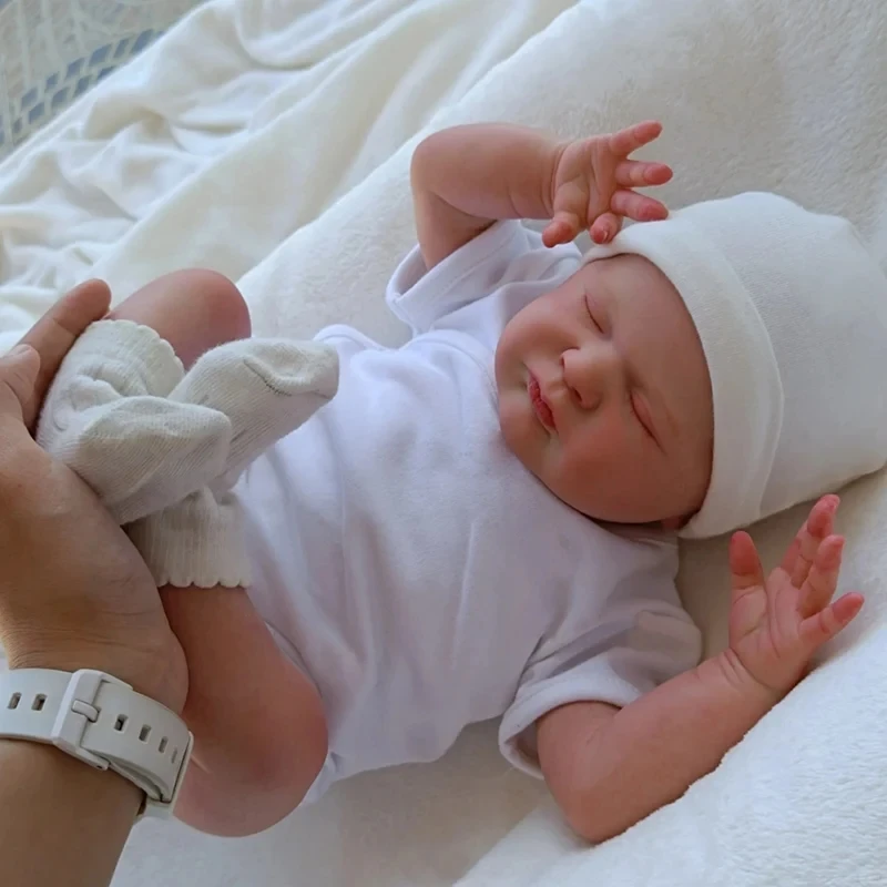 19Inch Reborn Kit Sleeping Max Limited Edition Unpainted Lifelike Reborn Doll Blank Kit with Cloth Body  muñecas reborn kit