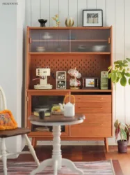 Red Cherry Miniature Narrow Sideboard/Storage Cabinet 1/6 Ob11 Mini Model Dollhouse Furniture