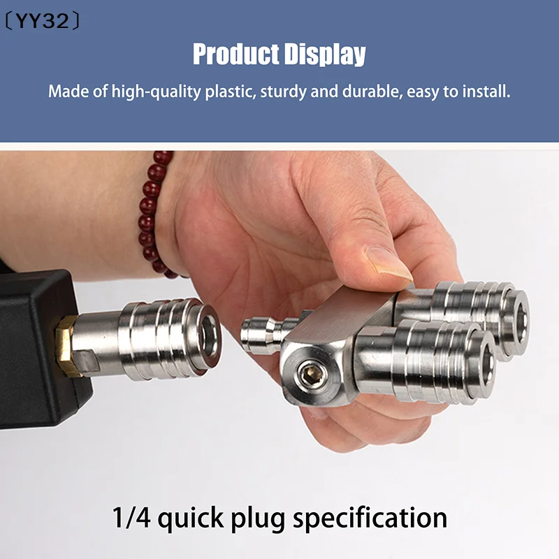 Dual Car Nozzle Adapter Rod Quick Connect Double Spray Fitting Rotating Nozzles Auto High Pressure WasherGun Clean Tool〔YY32〕