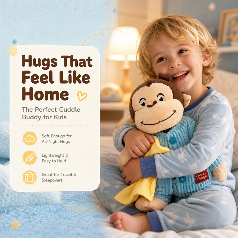 12 inch Monkey Stuffed Animal Plush Toy in Pajamas, Soft Cute Cuddle Plushie Doll, Baby Toddler Boys Girls Birthday Gift - view 5