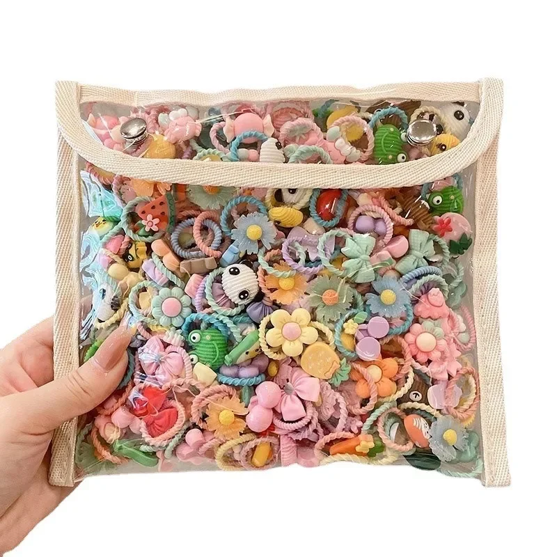 50/100/200PCS Lot Children Hair Accessories Girls Cartoon Elastic Hair Bands Baby Head Rope Kids Small Animal Headband