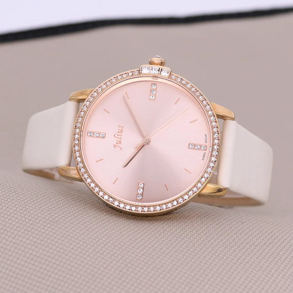 Women's Watch Japan Quartz Hours Simple Fine Fashion Dress Bracelet Real Leather Girl Gift Julius No Box