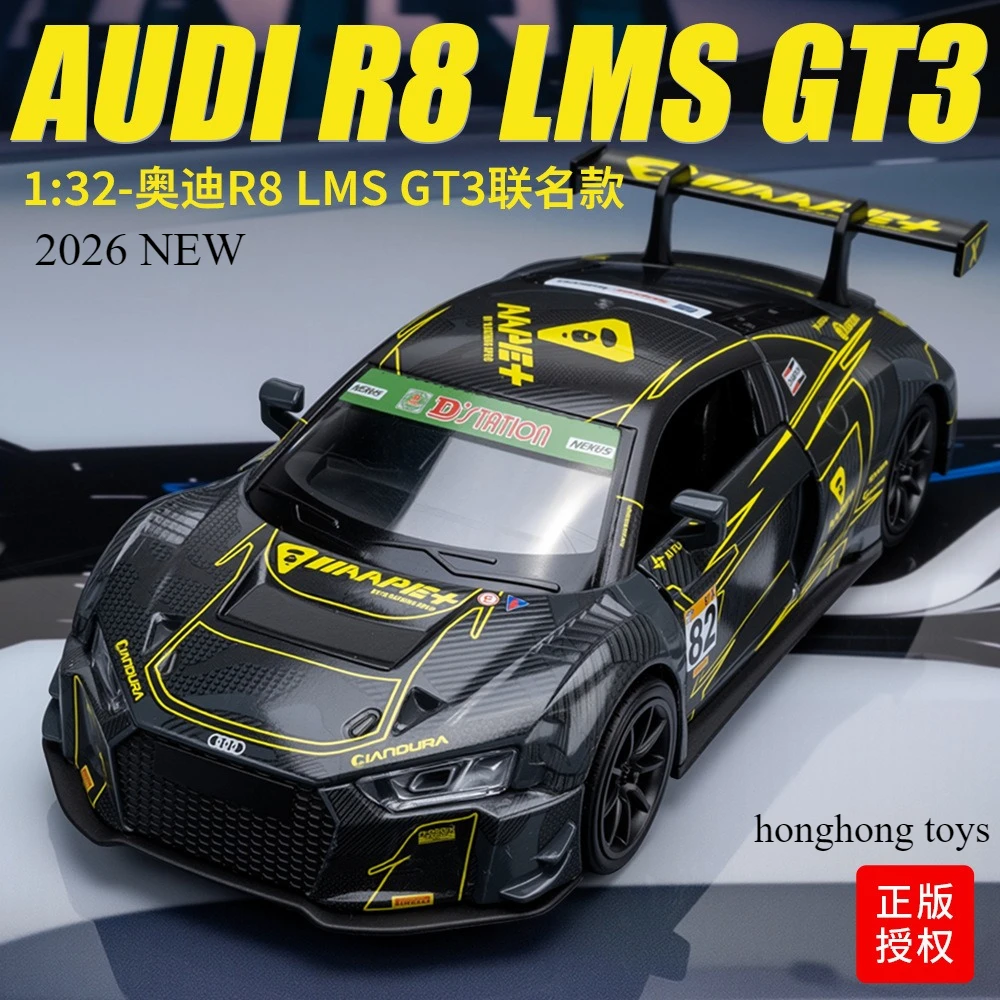 

Licensed 1:32 R8 LMS GT3 Racing Car Diecast Model High Simulation Alloy Vehicle With Display Box