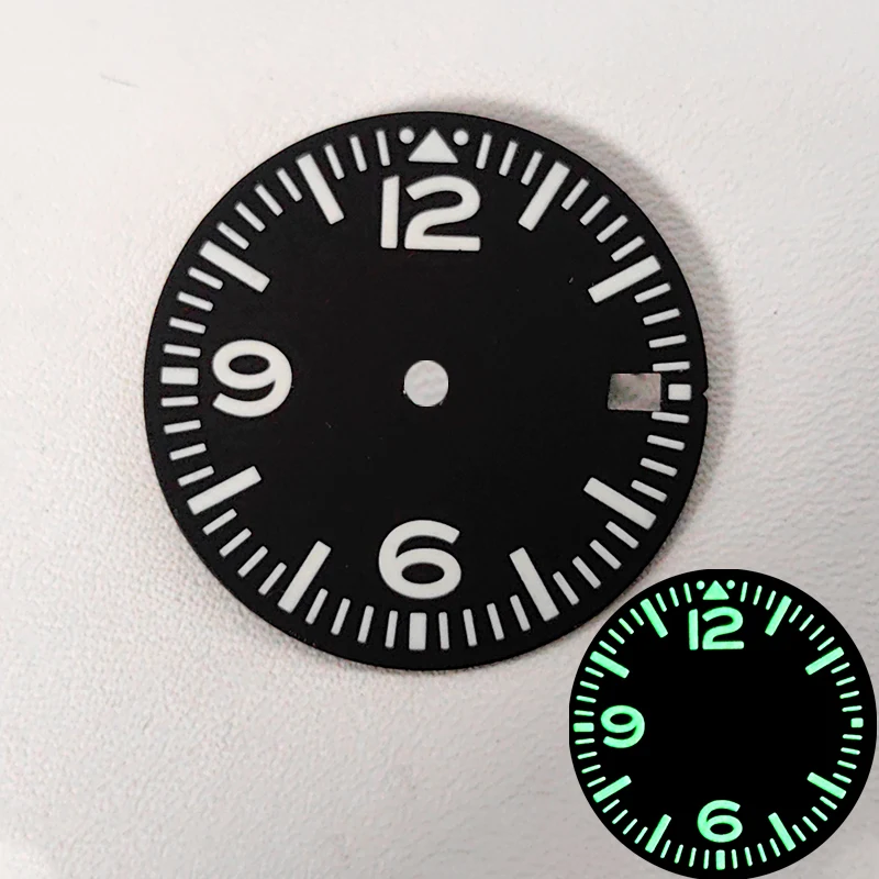 カスタマイズされた28.5mm腕時計文字盤、NH35/NH36ムーブメント、SKX007/6105タートル/サムライ対応、グリーン夜光仕様