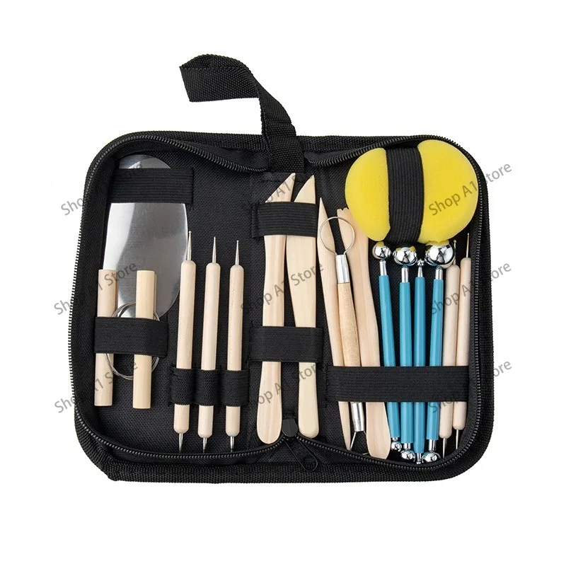 18Pcs Pottery Sculpting Tool Set, Wire Clay Cutter & Carving Pens for Polymer Clay, Figure Model Making