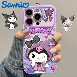 Sanrio Kuromi funda protectora de lente para IPhone, carcasa de silicona de Anime, protección contra caídas, todo incluido, 14, 13, 12, 11 Pro, X, XR Max