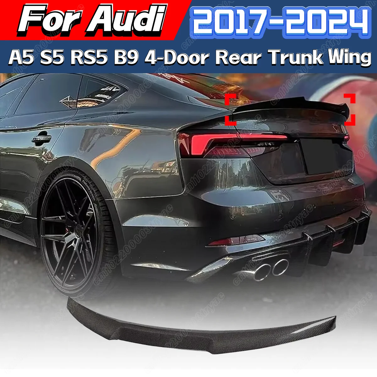 

For Audi B9 A5 S5 RS5 4-Door 2017 2018 2019 2020 2021 2022 2023 2024 Rear-drive Dry-stop Wing Trunk Fixed Wind Wing Body Kit