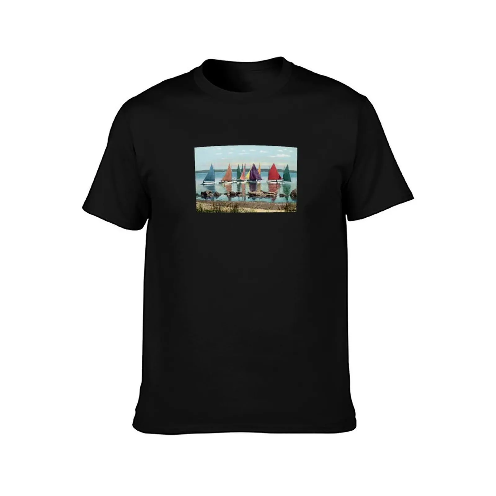 1925 Rainbow Fleet of Sailboats, Nantucket T-Shirt man t shirts for men casual T-Shirt