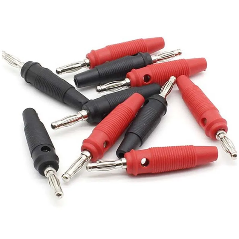 10Pcs 32A 4mm High Current Banana Plugs High Current Screw Type 4mm Banana Plugs Male Stackable Connector Speaker Cable Adapter