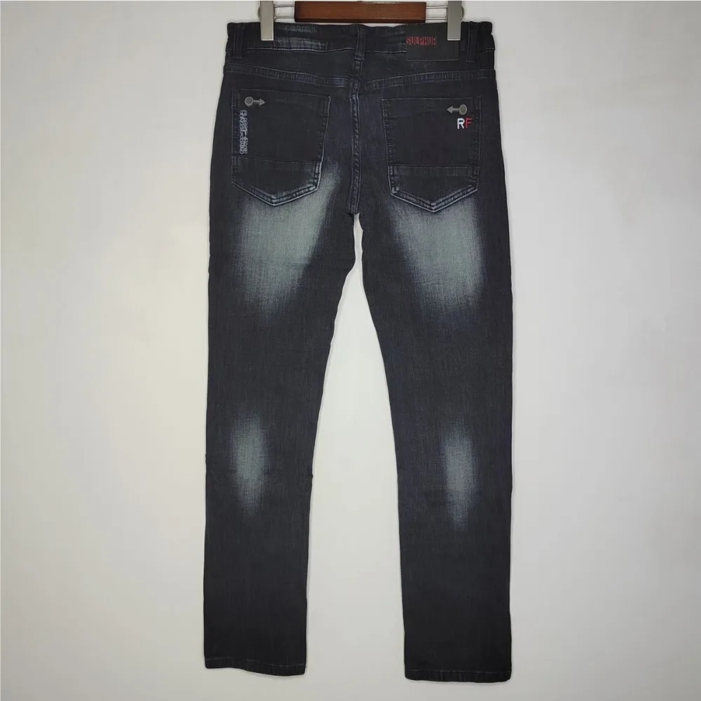Calça jeans masculina de alta qualidade, virilha aberta invisível, sexo ao ar livre, verão, ajuste fino, calças retas, fina, versátil, simples e confortável
