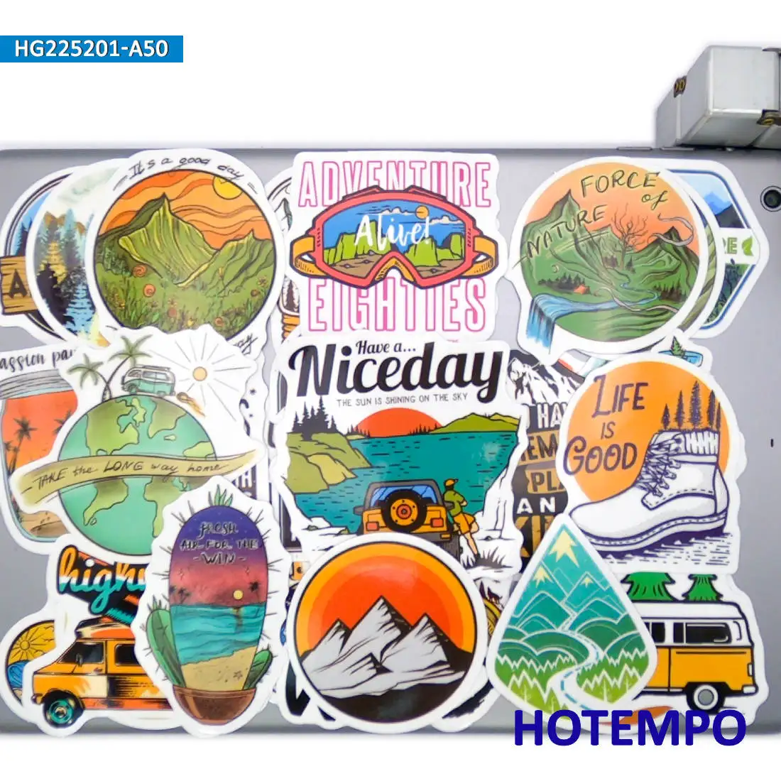 20/30/50PCS Camping Stickers Climbing Hiking Wild Adventure Outdoor Travel Decals for Scrapbook Car Laptop Phone Luggage Sticker