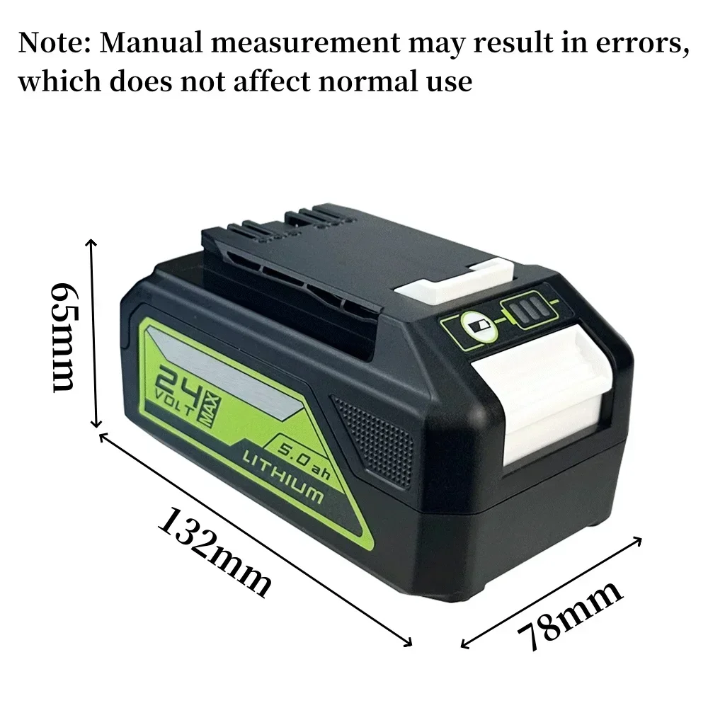 2024 24V 5.0Ah Lithium-ion Replacement Battery G24B2 for Greenworks ALL devices of 24V tools 29842 29852 BAG708 29322 21342