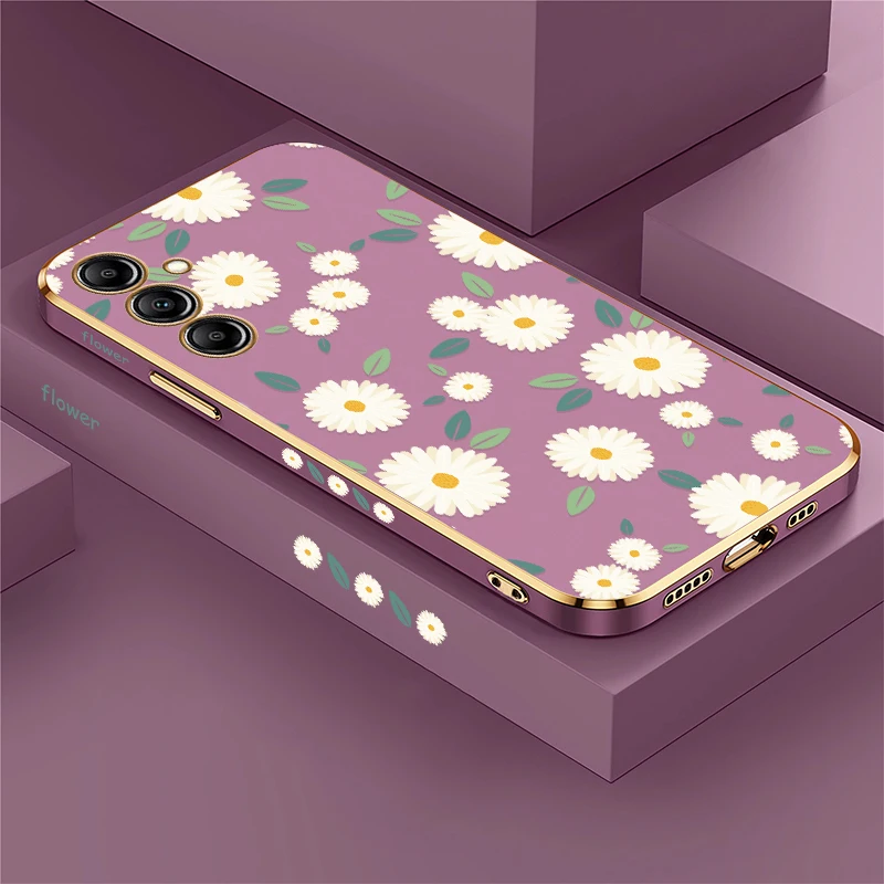 تصفيح سيليكون قضية الهاتف لسامسونج غالاكسي A13 5G A22 A32 A42 A52 A52S A72 A73 A23 A33 A53 A12 لينة غطاء زهرة من البولي يوريثان #1