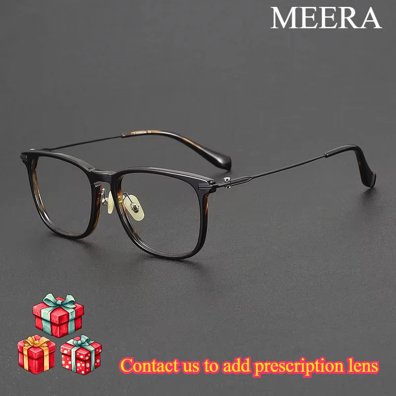90003 Big Eyewear Frame Acetate and Titanium Premium Eyeglasses Spectacle Women Men High Quality Eyewear Frame IP Plating Frame