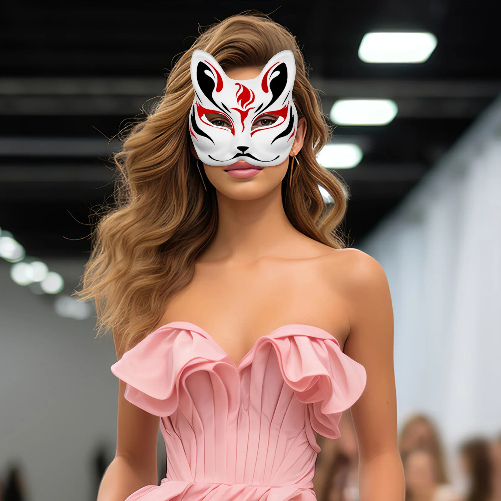 1세트 DIY 여우 가면 만들기 키트 페인팅용 빈 종이 가면 탄성 밴드 파티 용품 가면 만들기 키트