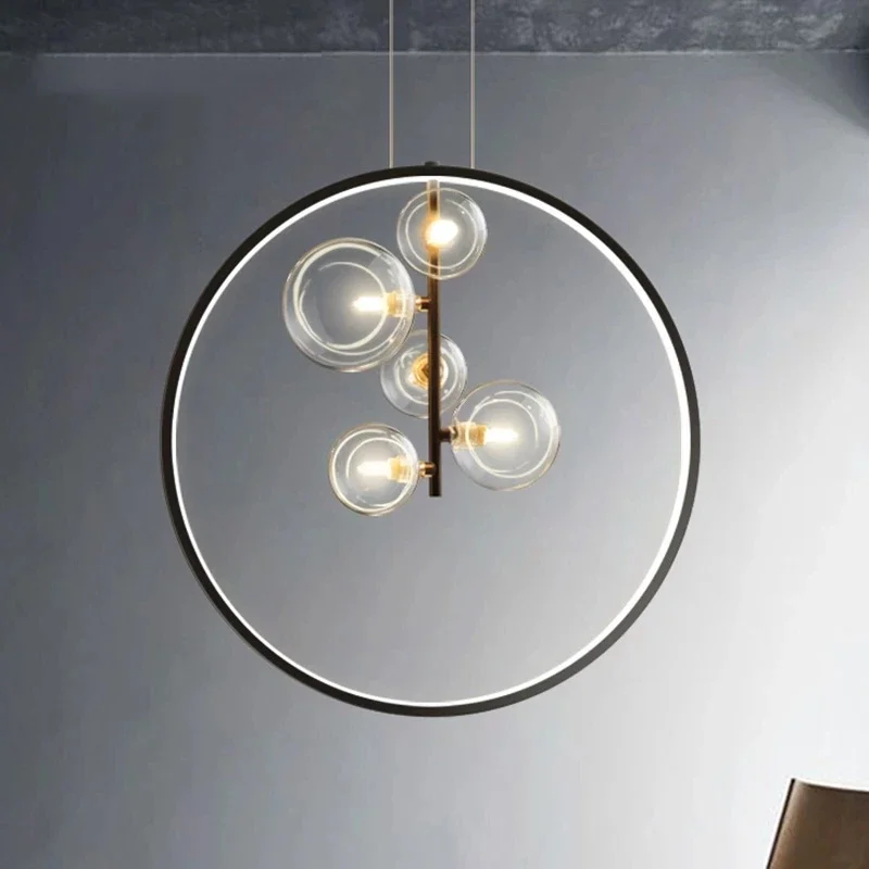 moderno simples e elegante luzes led pingente decoracao de metal ring lampadas penduradas lustre de teto lampada da sala de estar 01