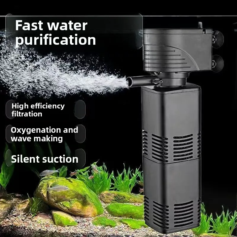 Fish Tank Filter Three-in-one Water Purification Circulating Pump Fish Tank Built-in Filter Water Pump Small Oxygen Pump