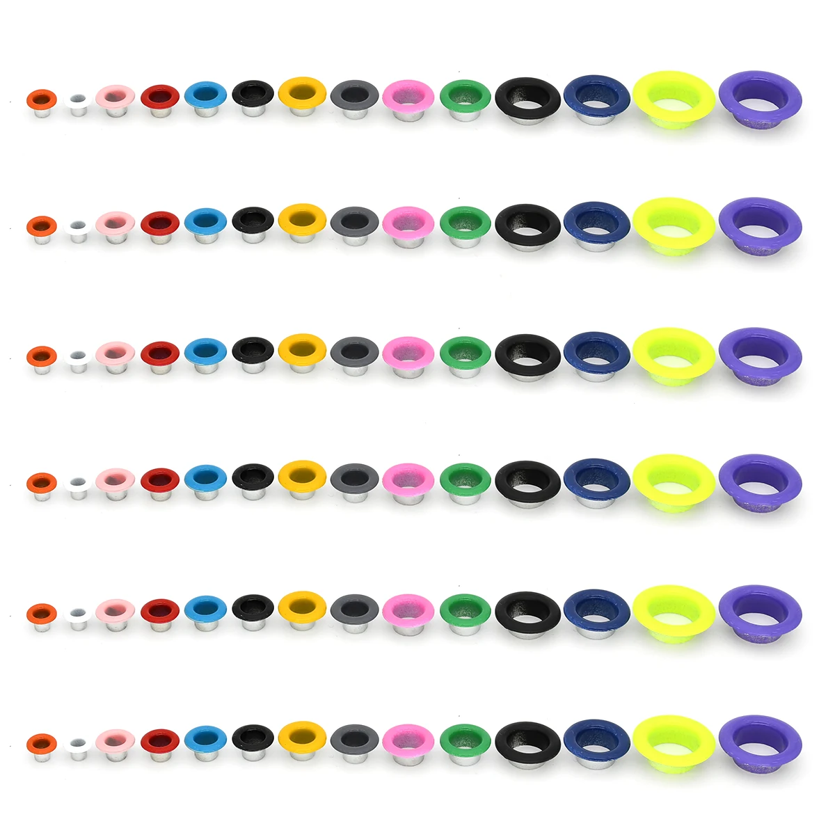 100sets Metal Eyelets Grommets Metal Hole Eye Rings Mix Color for Leathercraft DIY Shoes Belt Cap Bag Tags Clothes Scrapbooking