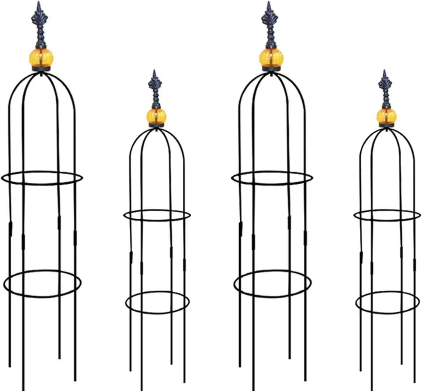 4 Pack Garden Tower Obelisk Stake Plant Support Stakes Garden Trellis for Climbing Plants Arch Pergola Arbor Tomato Cages Outdoo
