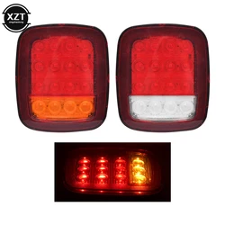 16 LED Tail Lights for Jeep Wrangler TJ CJ Truck Taillight Brake Reverse Turn Signal Light Smoked Len Stop Reverse Rear Brake