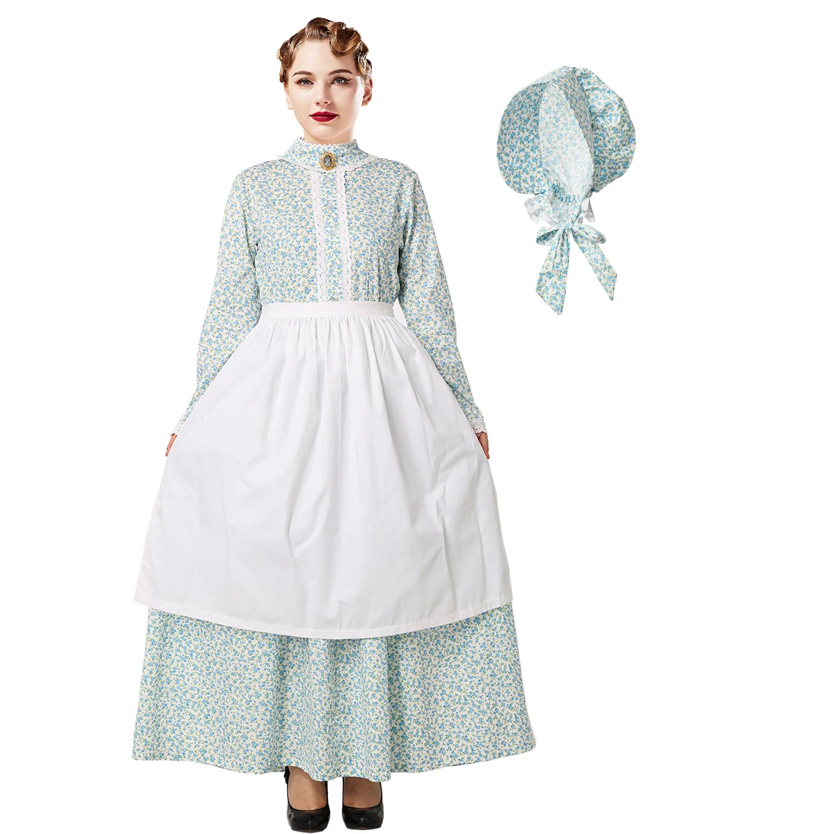 فستان رائد للنساء، ملابس تاريخية للثورة الأمريكية، زي استعماري متواضع من البراري