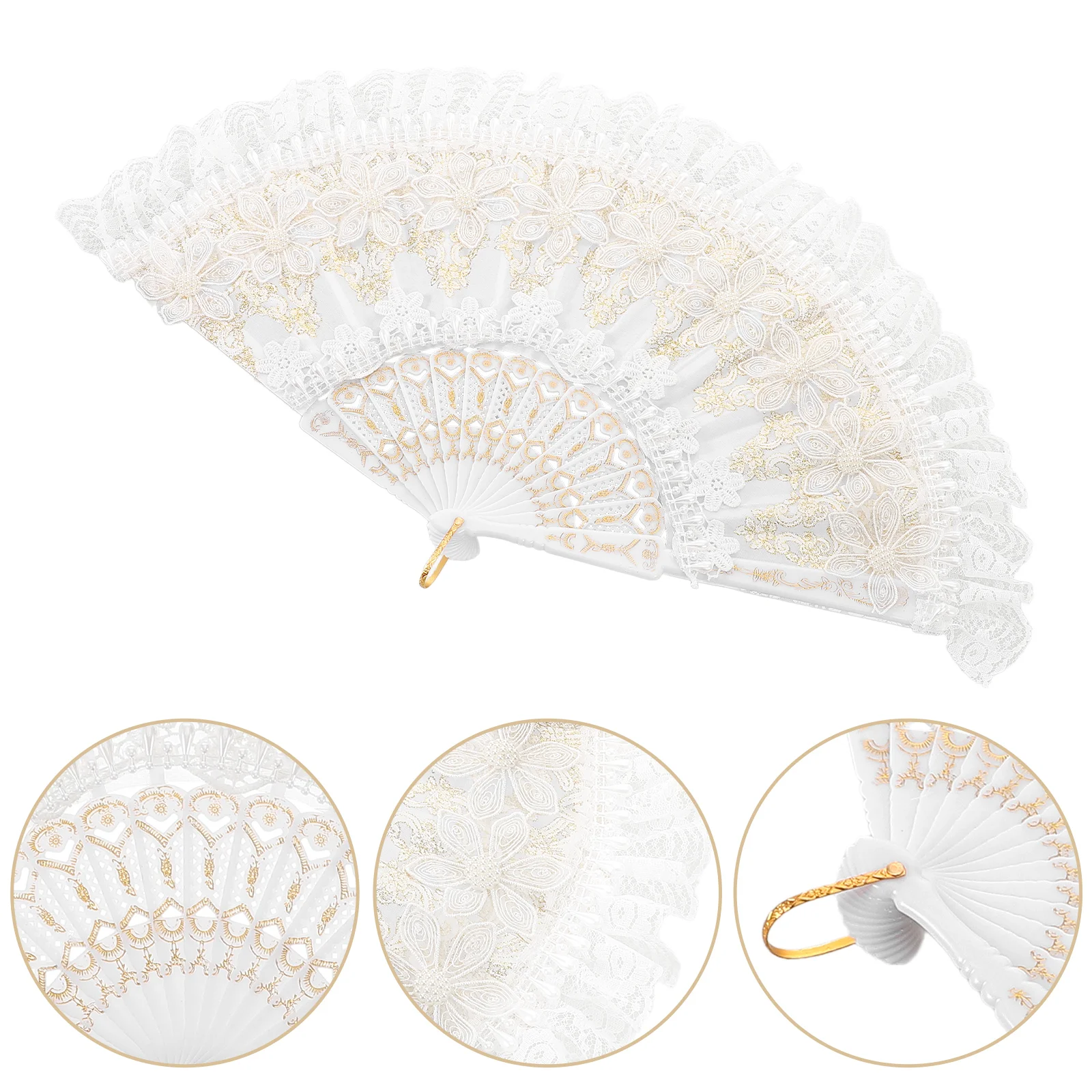 Lace Fan Hand Held Bridal Fans for Wedding Folding Hollow Handheld Other Supplies Bride