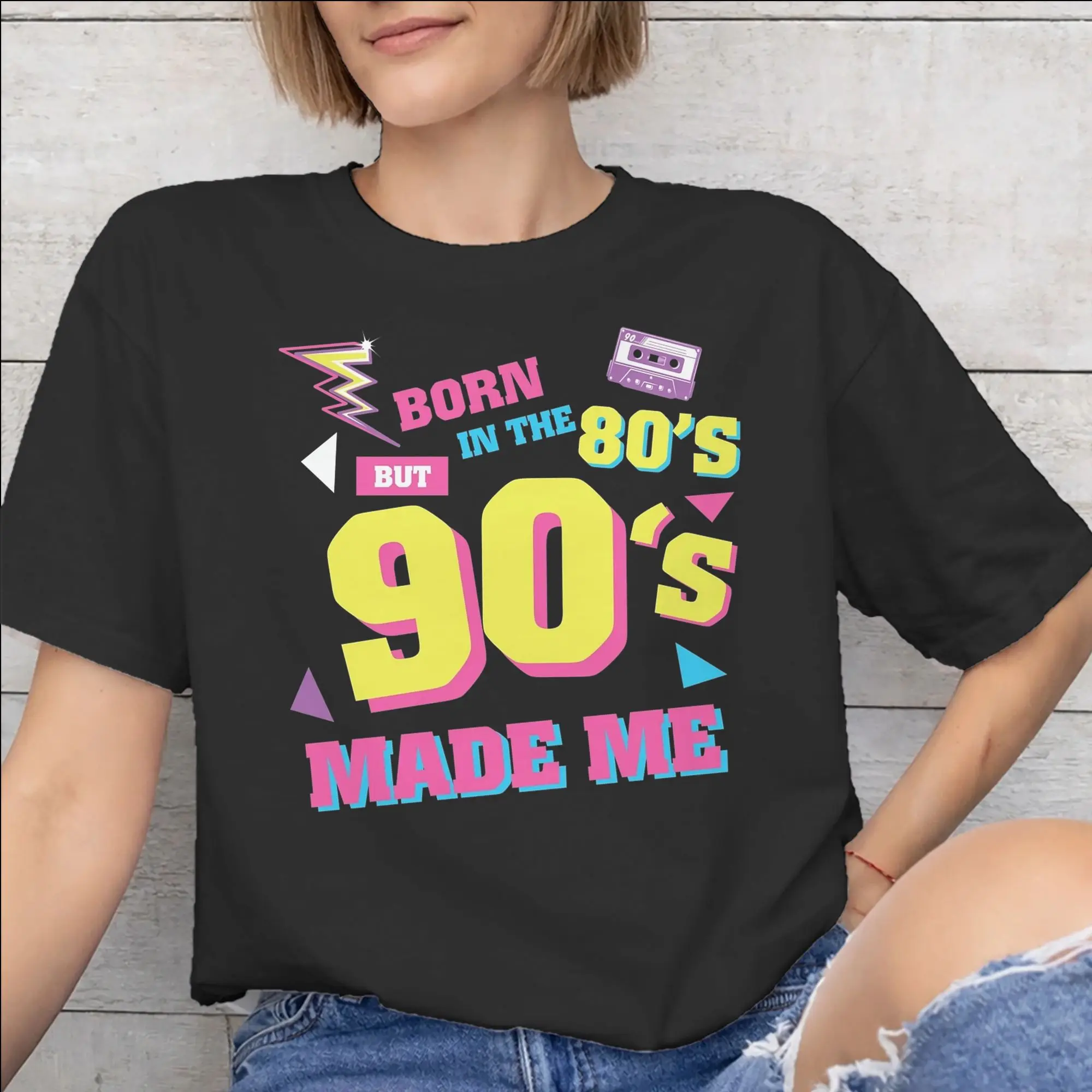 Men Women Born In The 80's Raised In The 90's T Shirt Cotton Graphic Print Tee Shirts  Top Clothing