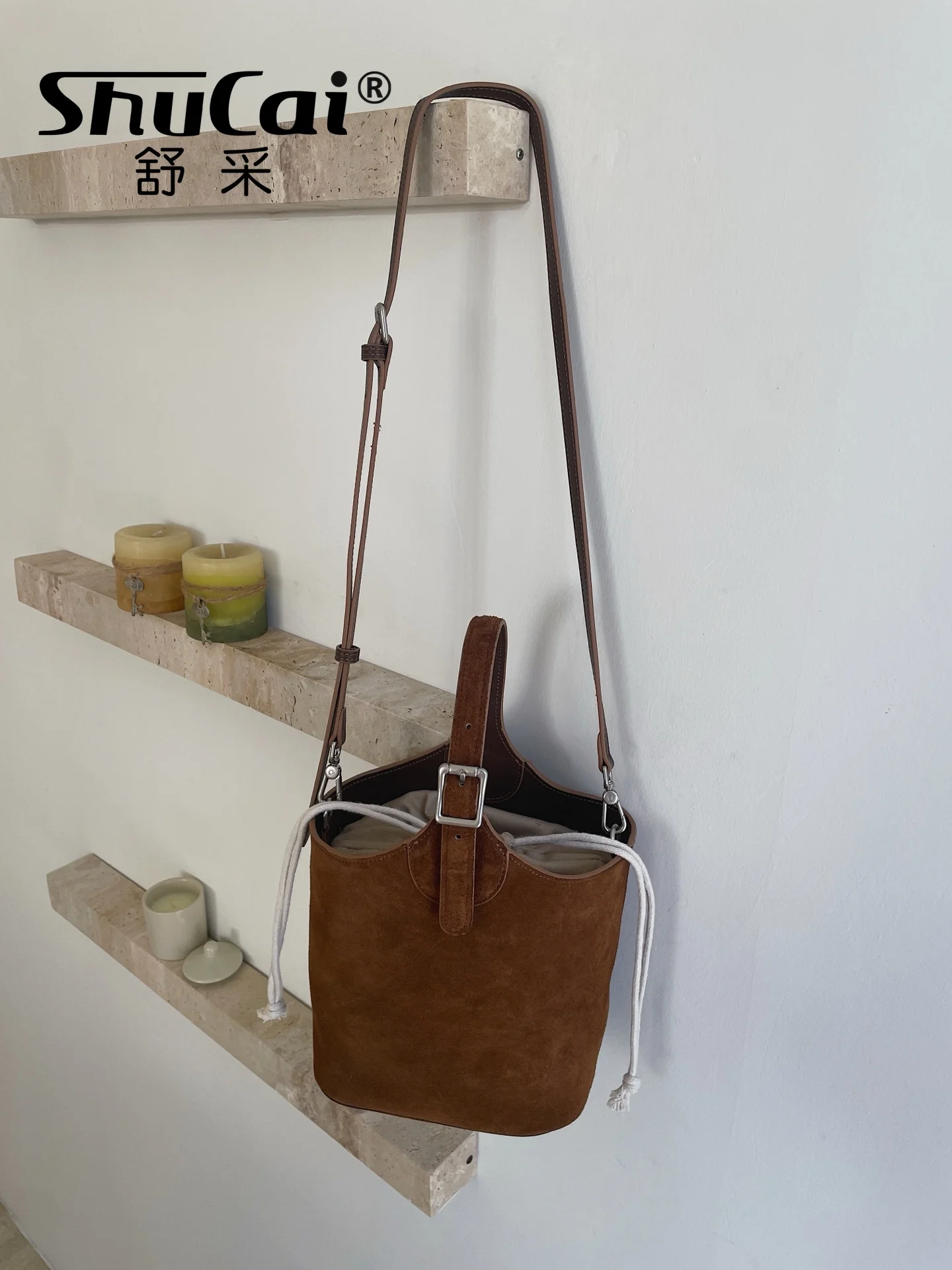 Outono inverno feminino pequeno balde tote camurça couro de vaca ombro crossbody sacos fosco senhoras bolsa designer luxo