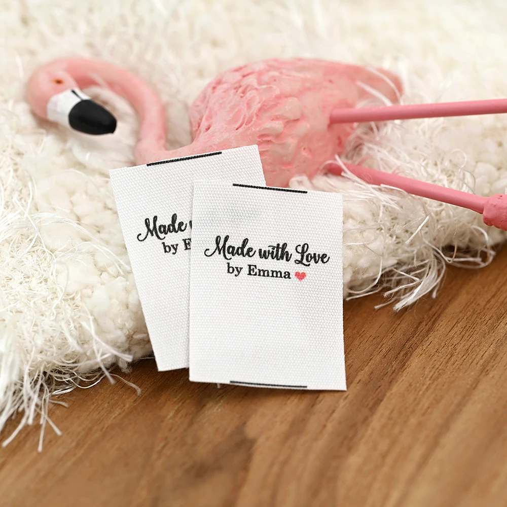 Custom Sewing Label, Logo or Text - Fold Tags, Personalized Brand, Printing Labels, Custom Design (MD3083)