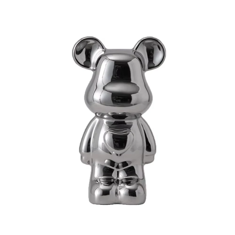 18/28 cm Ästhetische Bärenfigur aus Keramik, Teddybär-Deko, Actionfigur, Skulptur, Ornament für Raumdekoration, Heimdekoration, Kunsthandwerk – Detail 3