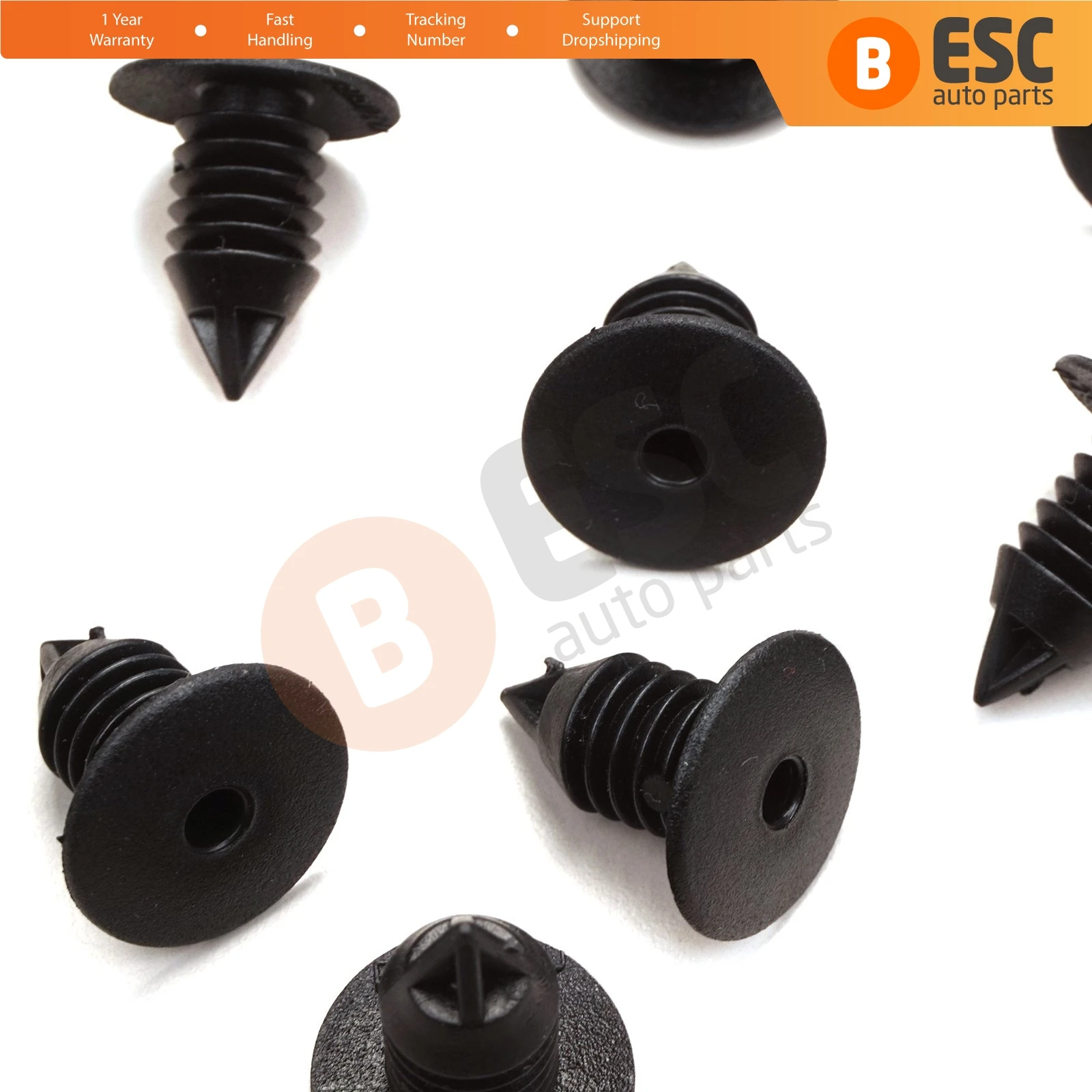 ESC ECF5043 10 Pieces Fir Tree M.12 Clips For Renault Fiat Head Size: 20 mm