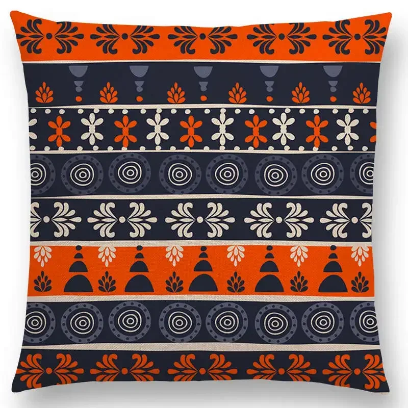 Boho Primitive Geometric Pattern National Style Exotic Native Striped Navajo Arrow Cushion Home Decor Sofa Throw Pillow 45*45cm