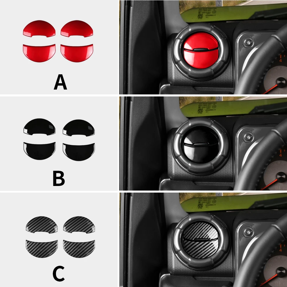 

For Suzuki Jimny JB64 JB74 2018 2019 2020 2021 2022 2023 2024 2025 ABS Carbon Fiber Pattern Car AC Outlet Vent Blade Sticker