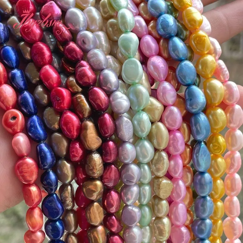 7x8-8x9mm Multicolor Freeform Potato Natural Freshwater Pearl Loose Beads 15 inches for Bracelets Necklace DIY Jewelry Making