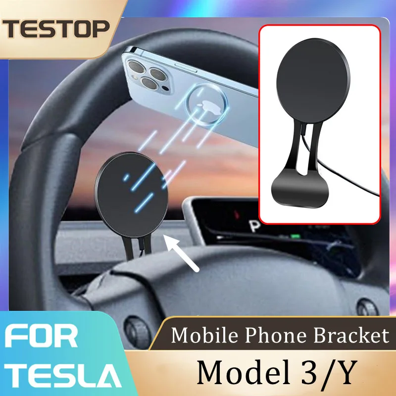 

Navigation Stand For Tesla Model 3/Y Steering Wheel Portable Mobile Phone Holder GPS Bracket Auto Interior Accessories 2023 Part