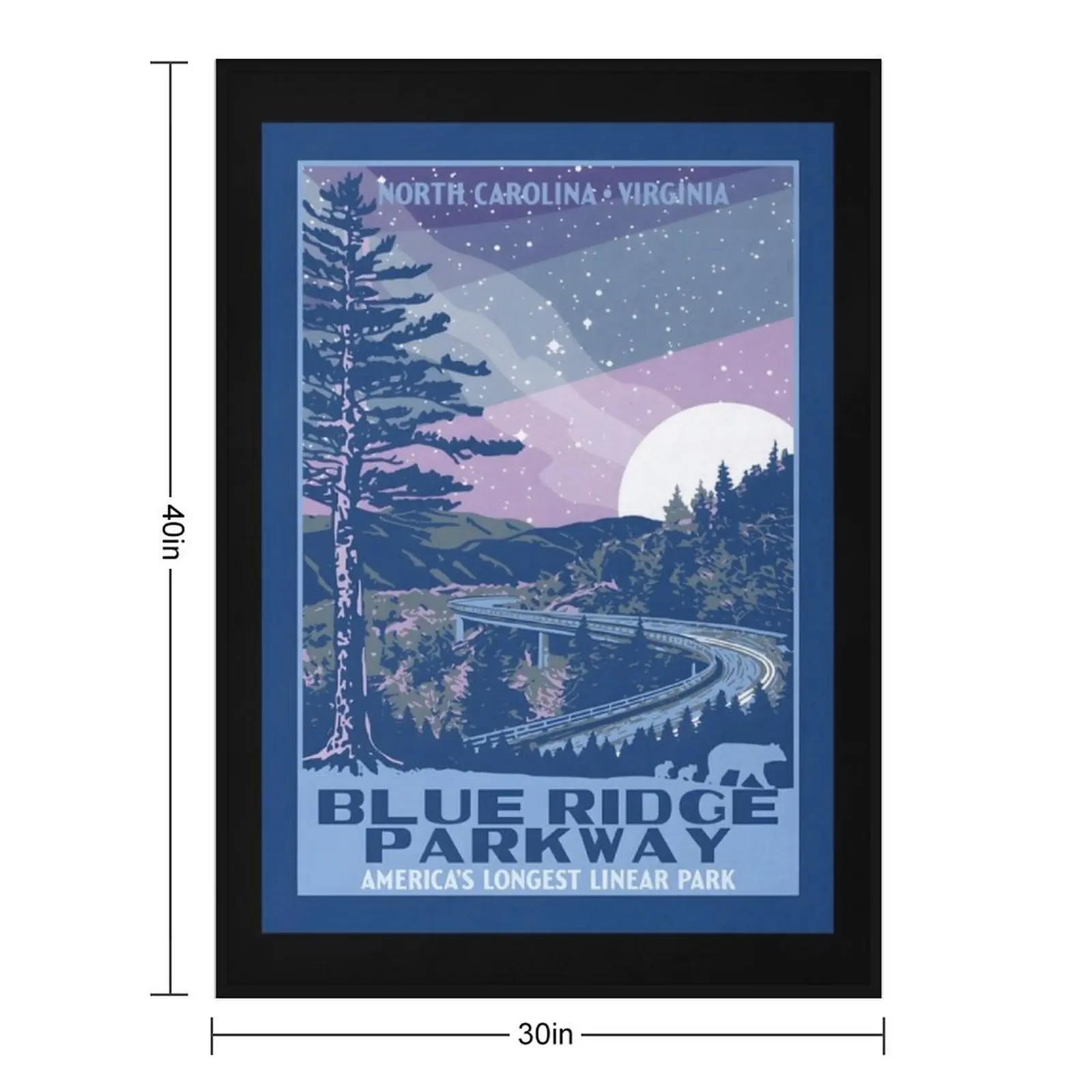 Blue Ridge Parkway Original Wpa Style National Park\t Throw Blanket Picnic Soft Plush Plaid for babies Tourist Single Blankets