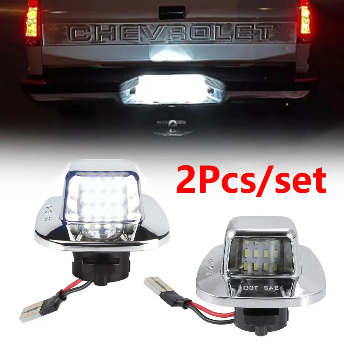 

For Chevy GMC C/K Series 1500 2500 3500 Pickup Suburban Blazer S10 Tahoe Yukon Sonom LED Number License Plate Light Car Tag Lamp