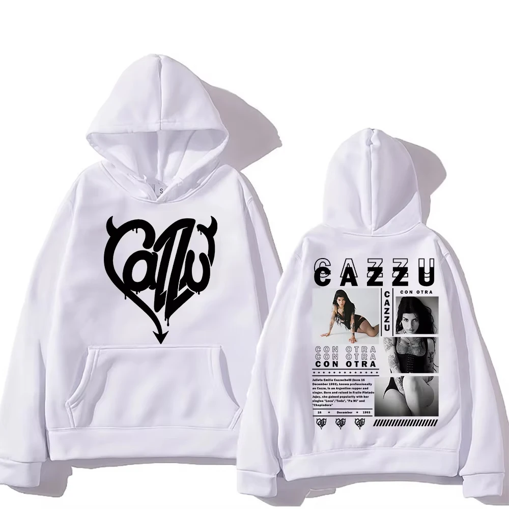 

Cazzu Con Otra новый альбом толстовка Cazzu ретро дизайн эстетический пуловер для женщин и мужчин модный универсальный свитшот мягкая повседневная одежда