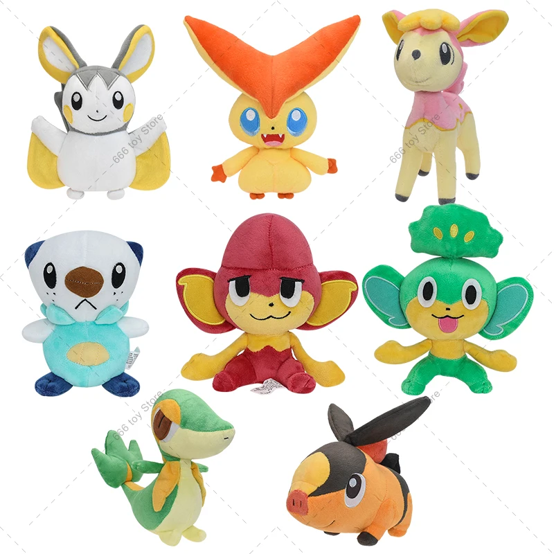 8 Styles Pokemon Peluche Tepig Victini Snivy Deerling Emolga Pansear Pansage Oshawott Plush Toys Birthday Gift