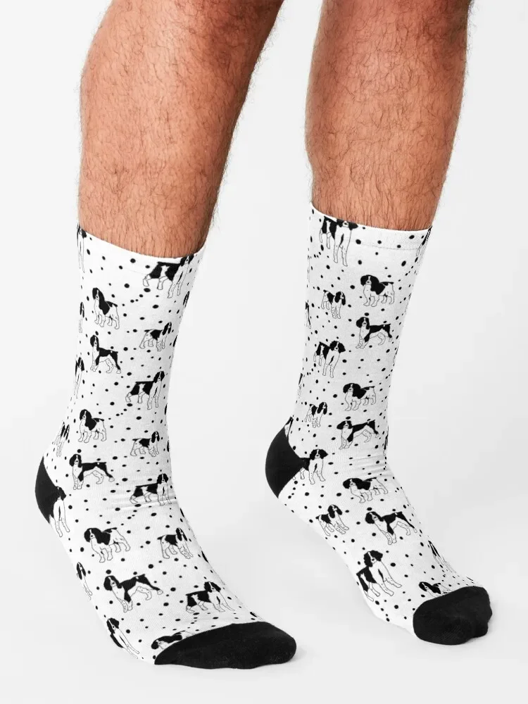 Calcetines cortos de algodón para hombre y mujer, medias profesionales para correr, de alta calidad, inglés, Springer Spaniels