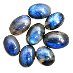 Wholesale 1pcs Blue Flash Labradorite Bead Cabochon 13x18mm 15x20mm 18x25mm 30x40mm Oval Gemstone Cabochon Ring Face