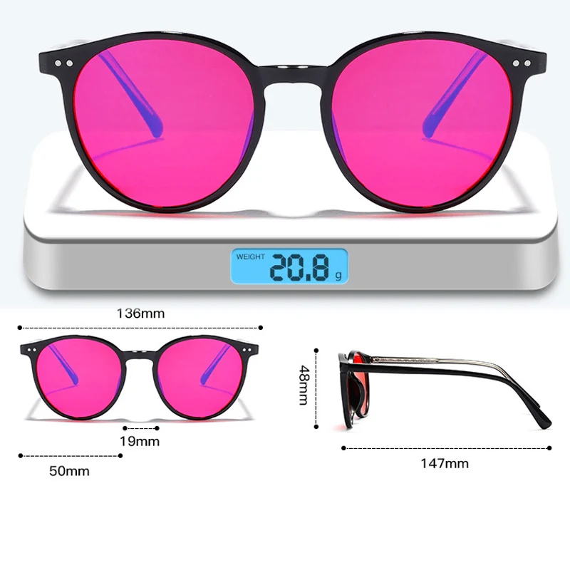 VCKA 99% Blue Light Blocking TR90 Round Fashion Women Men Red Orange Lens Glasses Anti Fatigue Goggles Gaming Computer Eyewear