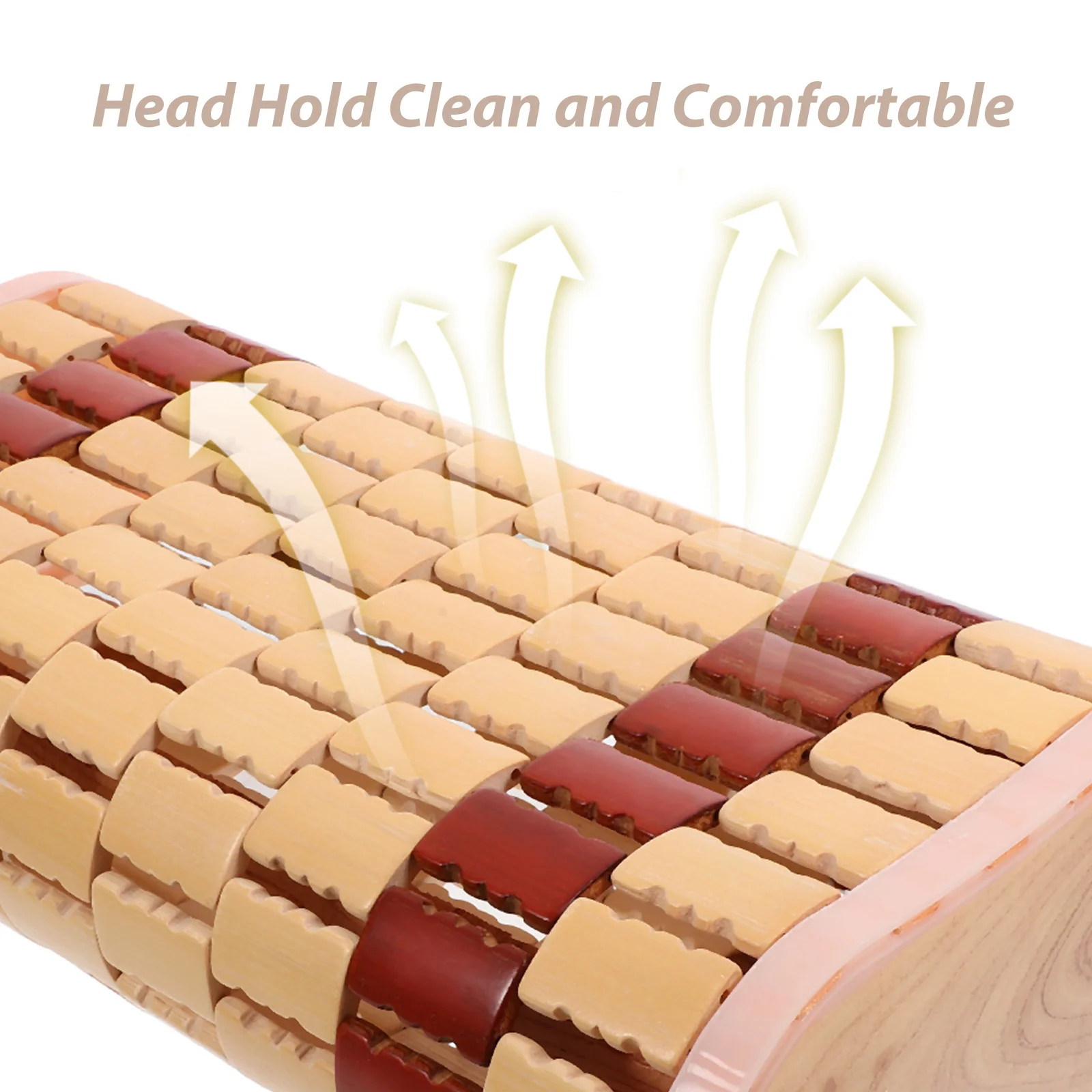 

Cooling Bamboo Neck Pillow Hollow Lightweight Design for Sauna Bath Steam Room Moisture Wicking Non Scratch Surface Easy Clean