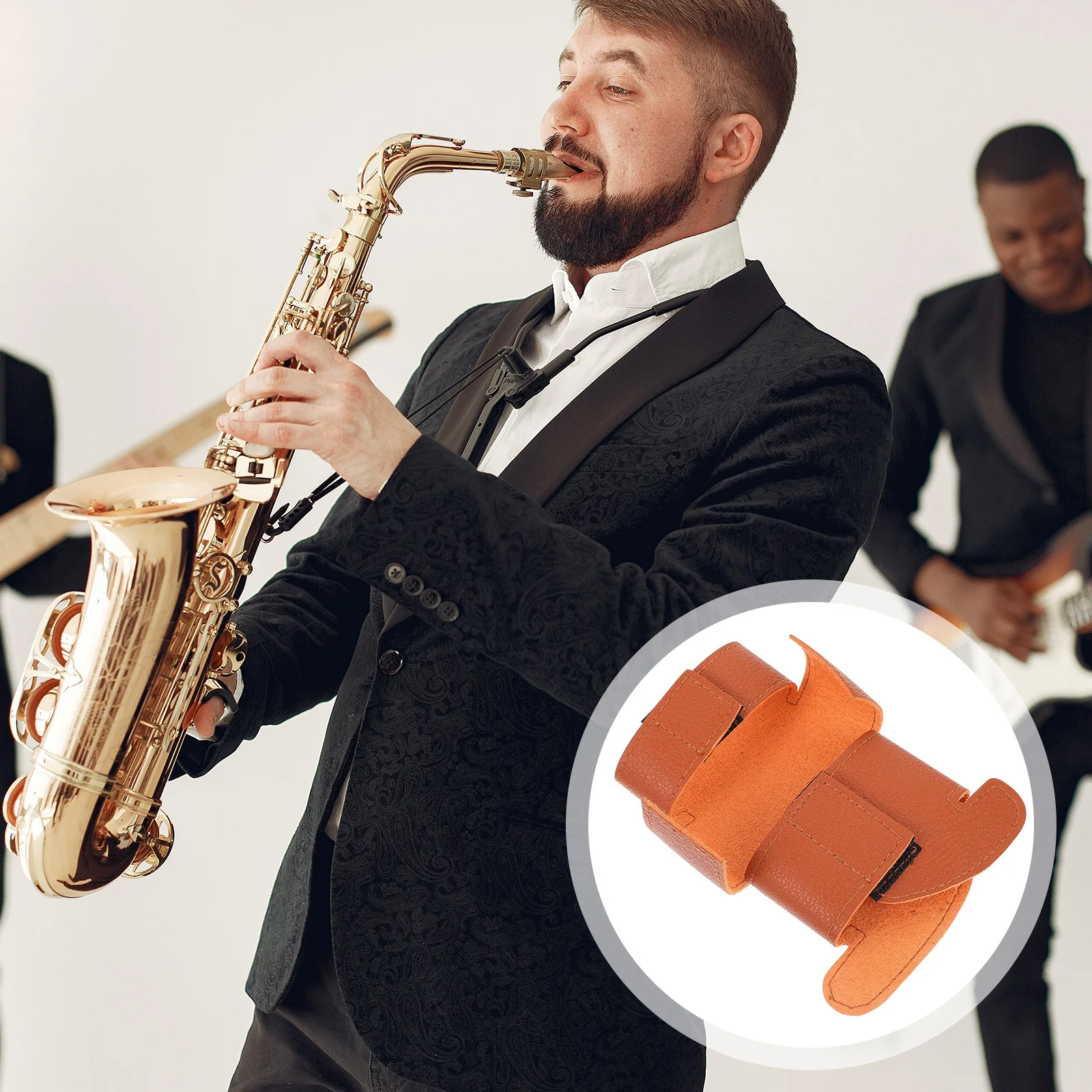 1 قطعة مكبس البوق الحرس الاصطناعية دائم الغطاء الواقي بني فاتح آلة موسيقية حامي البوق التبعي