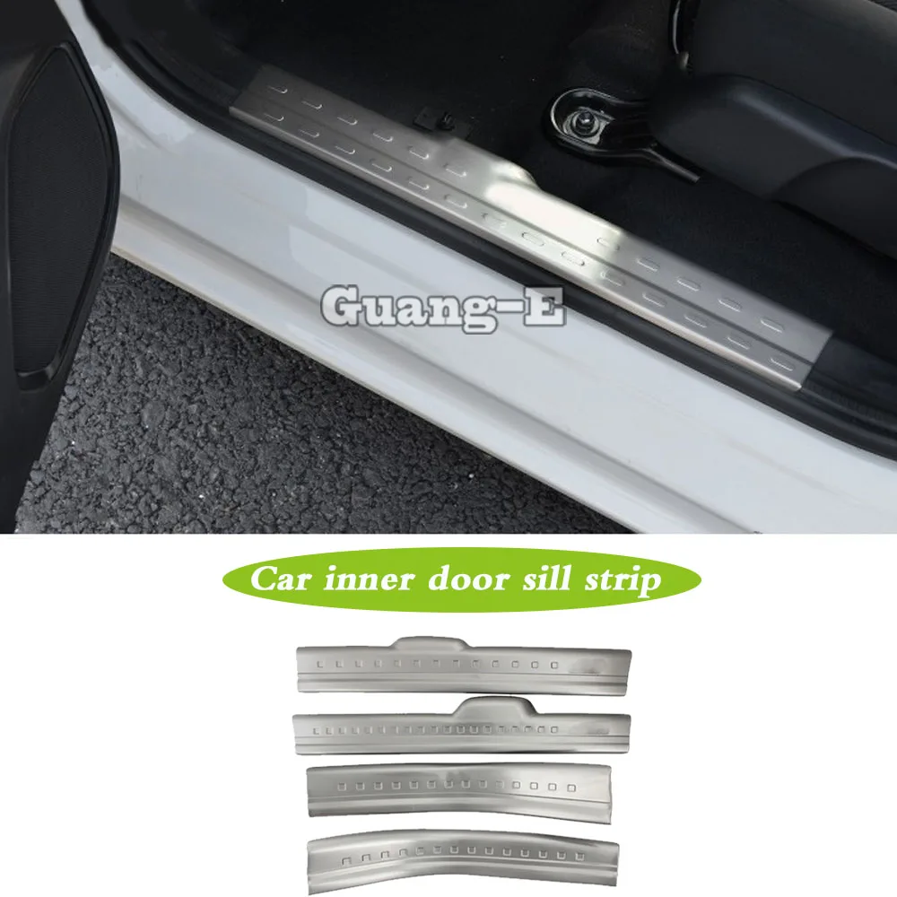 

Car Cover Stainless Steel Door Styling Inner Threshold Pedal Moulding Trim Frame 4pcs For Honda Fit Jazz 2017 2018 2019